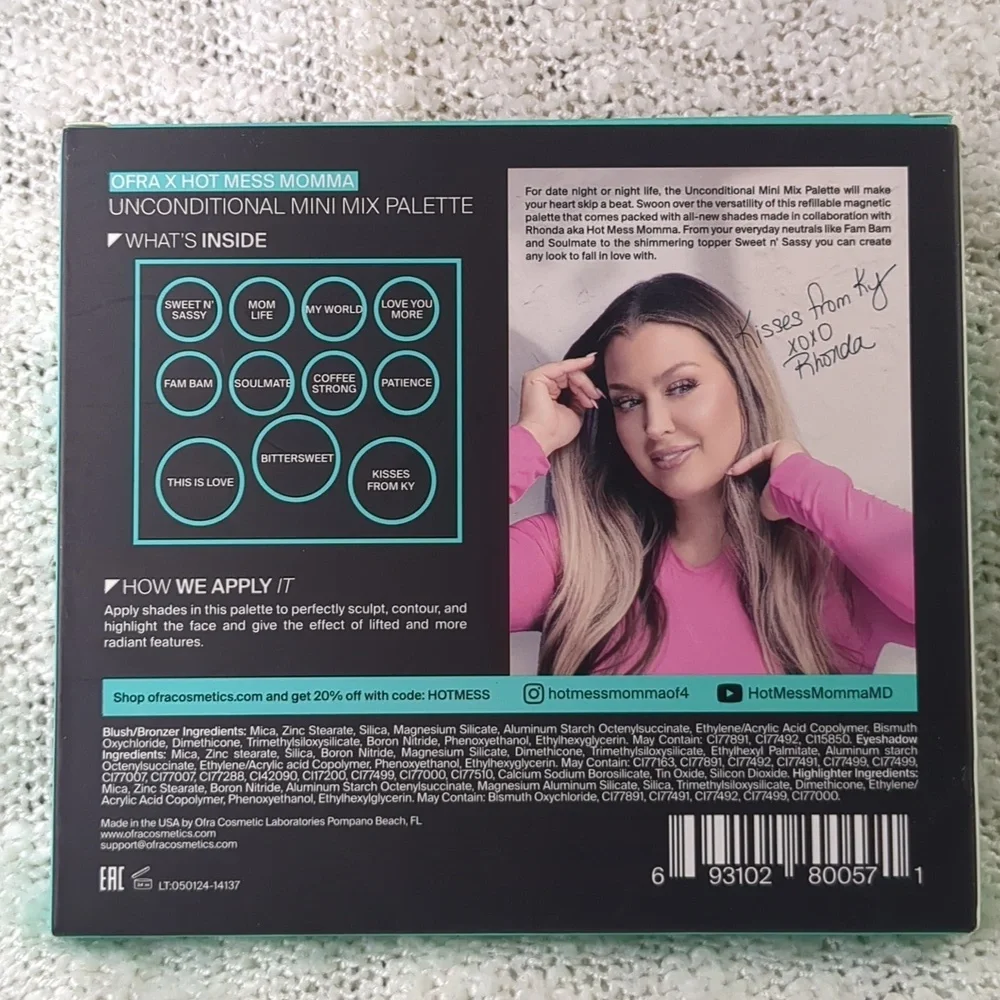 OFRA (X HOT MESS MOMMA) Mini Mix Face Palette in Unconditional, 21g/0.74oz